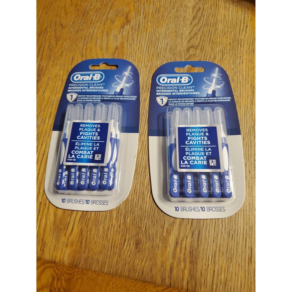 oral-b precision clean interdental brushes 10 pack new sealed 2 pk 20 total
